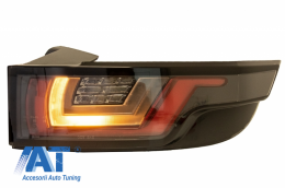Stopuri Full LED compatibile cu Land Rover Range Rover Evoque (2011-2014) Negru Crom Semnal Dinamic Secvential-image-6045782