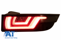 Stopuri Full LED compatibile cu Land Rover Range Rover Evoque (2011-2014) Negru Crom Semnal Dinamic Secvential-image-6045783