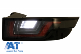 Stopuri Full LED compatibile cu Land Rover Range Rover Evoque (2011-2014) Negru Crom Semnal Dinamic Secvential-image-6045784