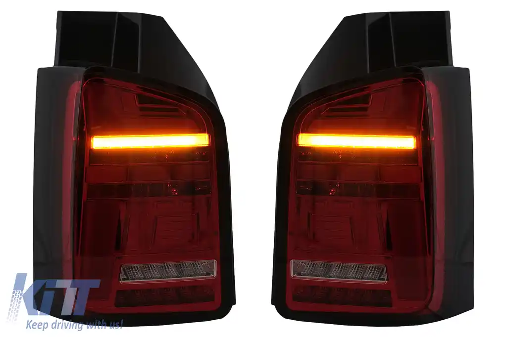 Stopuri Full LED compatibile cu VW Transporter T6 (2015-2020) Semnal Dinamic Secvential Rosu Clar-image-6100411