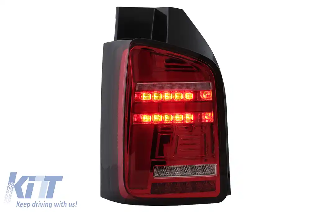 Stopuri Full LED compatibile cu VW Transporter T6 (2015-2020) Semnal Dinamic Secvential Rosu Clar-image-6100413