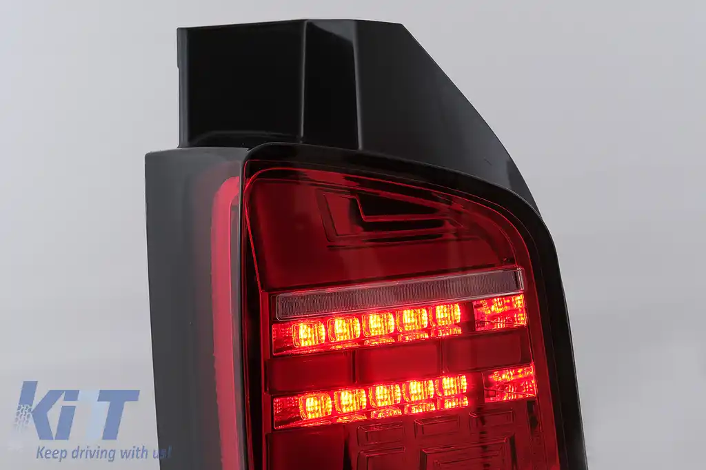 Stopuri Full LED compatibile cu VW Transporter T6 (2015-2020) Semnal Dinamic Secvential Rosu Clar-image-6100415