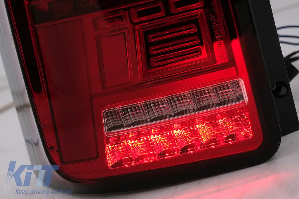 Stopuri Full LED compatibile cu VW Transporter T6 (2015-2020) Semnal Dinamic Secvential Rosu Clar-image-6100417