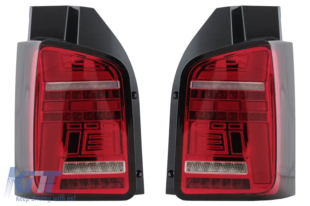 Stopuri Full LED compatibile cu VW Transporter T6 (2015-2020) Semnal Dinamic Secvential Rosu Clar-image-6100421