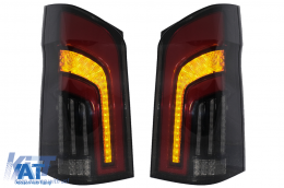 Stopuri Full LED Fumurii compatibil cu Mercedes V-Class W447 (2014-2019) modelele cu o Usa Spatecu semnal dinamic secvential-image-6090106