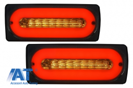 Stopuri Full LED Fumurii cu Bandouri Laterale Negre compatibil cu Mercedes W463 G-Class (1989-2015)-image-6025602