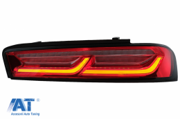 Stopuri Full LED Light Bar compatibil cu Chevrolet Camaro MK6 (05.2015-2018) Rosu cu Semnal Dinamic-image-6078615