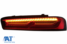 Stopuri Full LED Light Bar compatibil cu Chevrolet Camaro MK6 (05.2015-2018) Rosu cu Semnal Dinamic-image-6078619