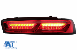 Stopuri Full LED Light Bar compatibil cu Chevrolet Camaro MK6 (05.2015-2018) Rosu cu Semnal Dinamic-image-6078621