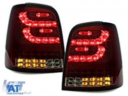 Stopuri Full LED LITEC compatibil cu VW Touran I MPV 1T (2003-2010) Rosu Fumuriu-image-6089118