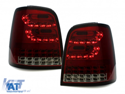 Stopuri Full LED LITEC compatibil cu VW Touran I MPV 1T (2003-2010) Rosu Fumuriu-image-62443