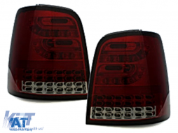 Stopuri Full LED LITEC compatibil cu VW Touran I MPV 1T (2003-2010) Rosu Fumuriu-image-62445
