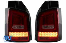 Stopuri Full LED Rosu Clar compatibile cu VW Transporter T5 (2003-2009) Semnal Dinamic-image-6073029