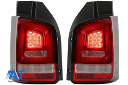 Stopuri Full LED Rosu Clar compatibile cu VW Transporter T5 (2003-2009) Semnal Dinamic-image-6073036