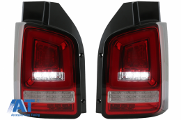 Stopuri Full LED Rosu Clar compatibile cu VW Transporter T5 (2003-2009) Semnal Dinamic-image-6073039
