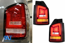Stopuri Full LED Rosu Clar compatibile cu VW Transporter Multivan V T5 Facelift (2010-2015)-image-6073541
