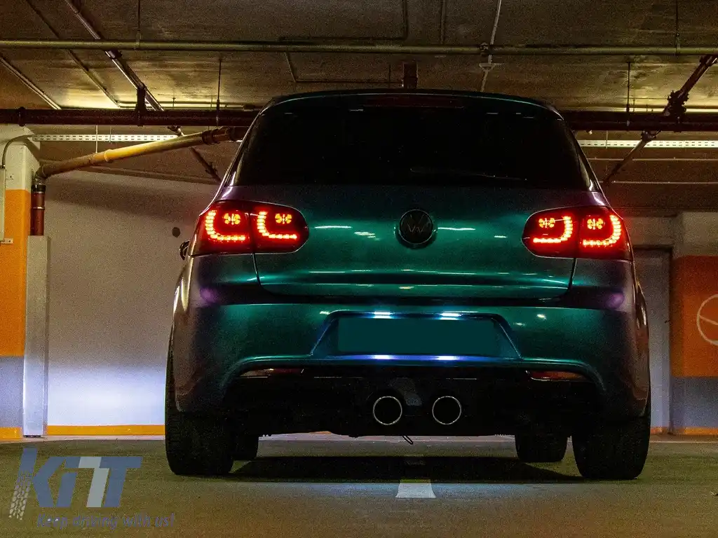 Stopuri Full LED VW Golf 6 VI (2008-2013) R20 Design Rosu Fumuriu-image-6113122