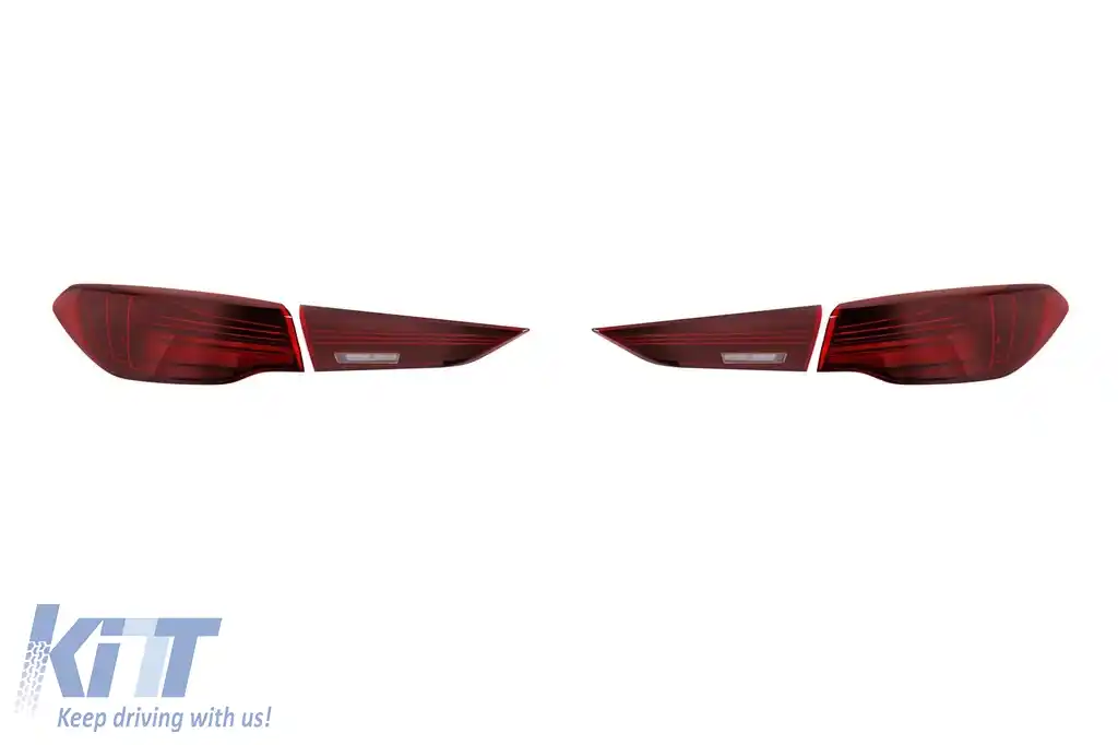 Stopuri LED 3D tip CSL potrivite pentru BMW Seria 4 G22 Coupe, G23 Cabrio, G26 Gran Coupe după 2021 cu bază roșie, stânga și dreapta