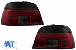 Stopuri LED BAR compatibil cu BMW 5 Series E39 Sedan (09.1995-08.2000) Rosu Fumuriu-image-6079344