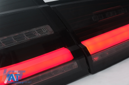 Stopuri LED BAR compatibil cu BMW Seria 3 F30 (2011-2019) Negru Fumuriu LCI Design cu Semnal Dinamic Secvential-image-6088380