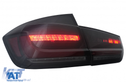 Stopuri LED BAR compatibil cu BMW Seria 3 F30 (2011-2019) Negru Fumuriu LCI Design cu Semnal Dinamic Secvential-image-6088381