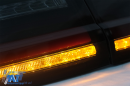 Stopuri LED BAR compatibil cu BMW Seria 3 F30 (2011-2019) Negru Fumuriu LCI Design cu Semnal Dinamic Secvential-image-6088388