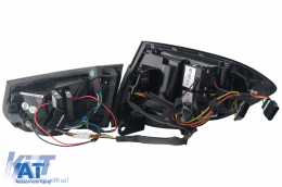 Stopuri LED BAR compatibil cu BMW Seria 3 F30 (2011-2019) Negru Fumuriu LCI Design cu Semnal Dinamic Secvential-image-6088389