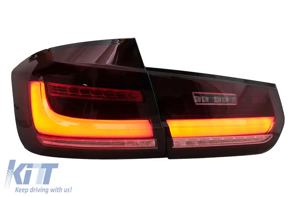 Stopuri LED BAR compatibil cu BMW Seria 3 F30 (2011-2019) Rosu Clar cu Semnal Dinamic Secvential-image-6105812