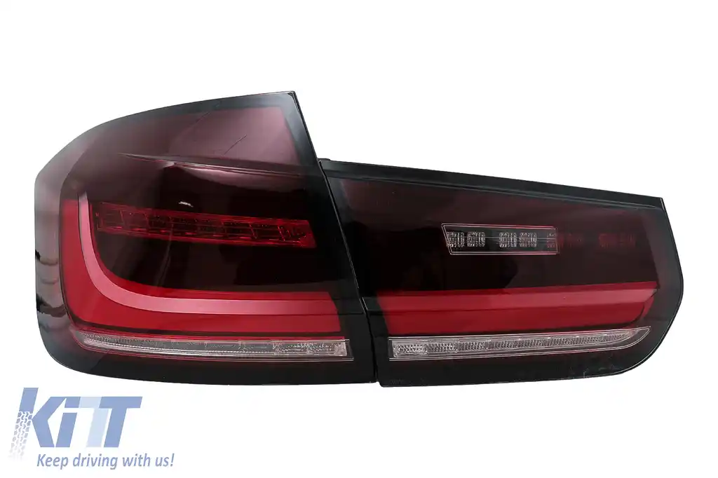 Stopuri LED BAR compatibil cu BMW Seria 3 F30 (2011-2019) Rosu Clar cu Semnal Dinamic Secvential-image-6105815