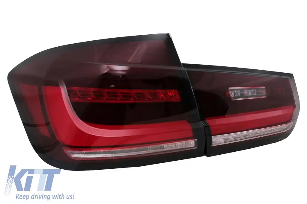 Stopuri LED BAR compatibil cu BMW Seria 3 F30 (2011-2019) Rosu Clar cu Semnal Dinamic Secvential-image-6105817