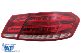 Stopuri LED BAR compatibil cu Mercedes E-Class W212 Facelift (2013-2016) Semnal Dinamic Secvential Rosu Clar-image-6090852