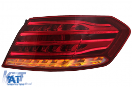 Stopuri LED BAR compatibil cu Mercedes E-Class W212 Facelift (2013-2016) Semnal Dinamic Secvential Rosu Clar-image-6090856