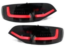 Stopuri LED compatibil cu AUDI A4 Avant B8 (2008-2011) Negru Fumuriu-image-64465