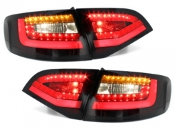 Stopuri LED compatibil cu AUDI A4 B8 (8K) Avant (2009-2012) Negru / Fumuriu Facelift LightBar Design-image-65627