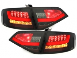 Stopuri LED compatibil cu AUDI A4 B8 8K Sedan 2007-2010 Negru / Fumuriu-image-65531