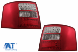 Stopuri LED compatibil cu Audi A6 4B C5 Avant (05.1997-05.2004) Rosu si Alb Geam Clar-image-6078878