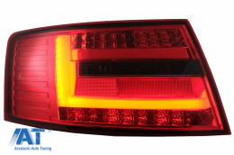 Stopuri LED compatibil cu Audi A6 C6 4F Sedan (04.2004-2008) 7-PIN Rosu Fumuriu-image-6078350