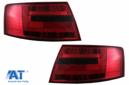 Stopuri LED compatibil cu Audi A6 C6 4F Sedan (04.2004-2008) 7-PIN Rosu Fumuriu-image-6078362