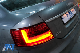 Stopuri LED compatibil cu Audi A6 C6 4F Sedan (04.2004-2008) 7-PIN Rosu Fumuriu-image-6078505
