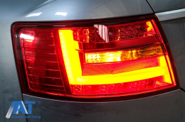 Stopuri LED compatibil cu Audi A6 C6 4F Sedan (04.2004-2008) 7-PIN Rosu Fumuriu-image-6078507