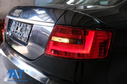 Stopuri LED compatibil cu Audi A6 C6 4F Sedan (04.2004-2008) 7-PIN Rosu Fumuriu-image-6081316