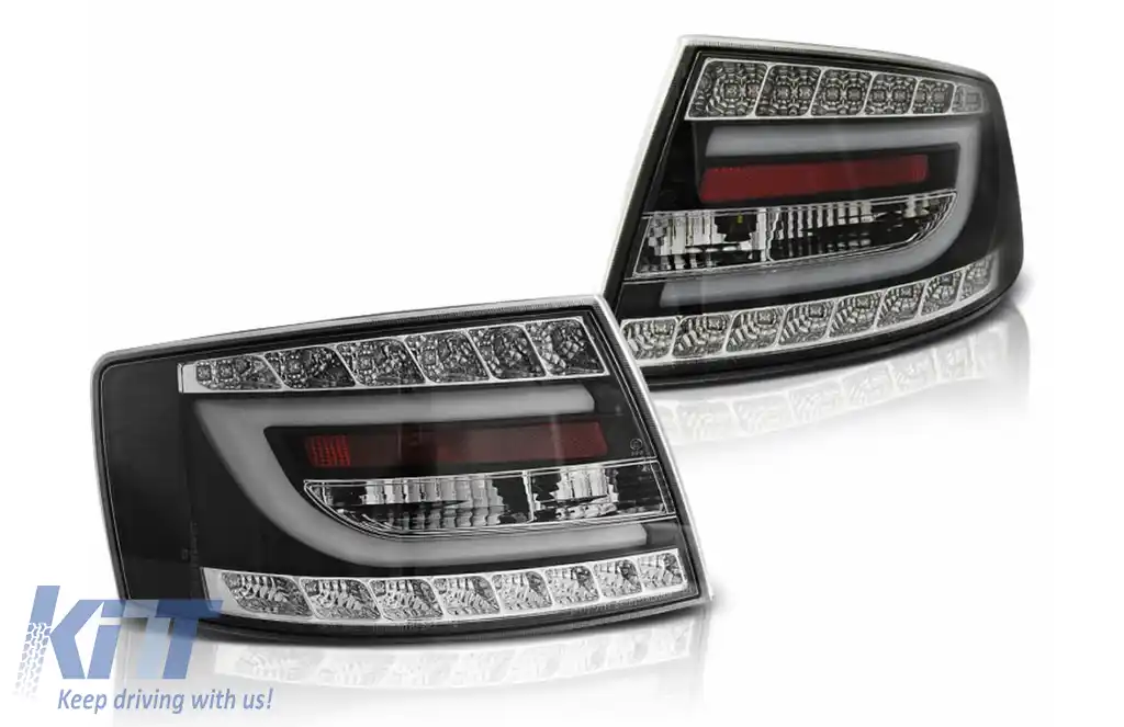 Stopuri LED compatibil cu Audi A6 C6 4F Sedan (04.2004-2008) 7-PIN Negru-image-6107149