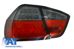 Stopuri LED compatibil cu BMW E90 3er Limousine (2005-2008)  Rosu/Fumuriu-image-6017735