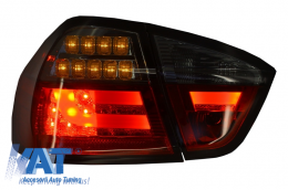 Stopuri LED compatibil cu BMW E90 3er Limousine (2005-2008)  Rosu/Fumuriu-image-6017737