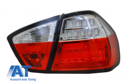 Stopuri LED compatibil cu BMW E90 3er Limousine (2005-2008)  Rosu/Alb-image-6017754