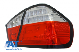 Stopuri LED compatibil cu BMW E90 3er Limousine (2005-2008)  Rosu/Alb-image-6017755