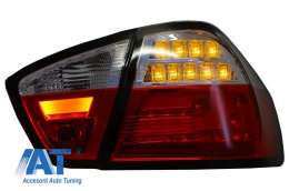 Stopuri LED compatibil cu BMW E90 3er Limousine (2005-2008)  Rosu/Alb-image-6017758
