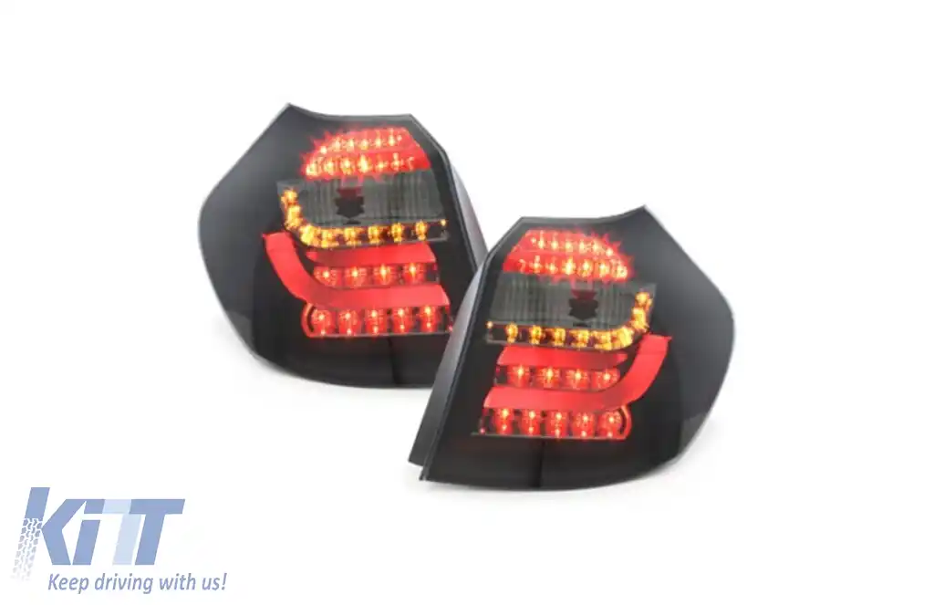 Stopuri LED compatibil cu BMW Seria 1 E81 E87 (09.2007-2011) Negru Fumuriu-image-65464