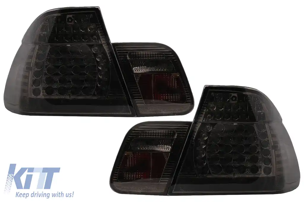 Stopuri LED compatibil cu BMW Seria 3 E46 Limuzina 4 Usi (09.2001-03.2005) Fumuriu-image-6089639