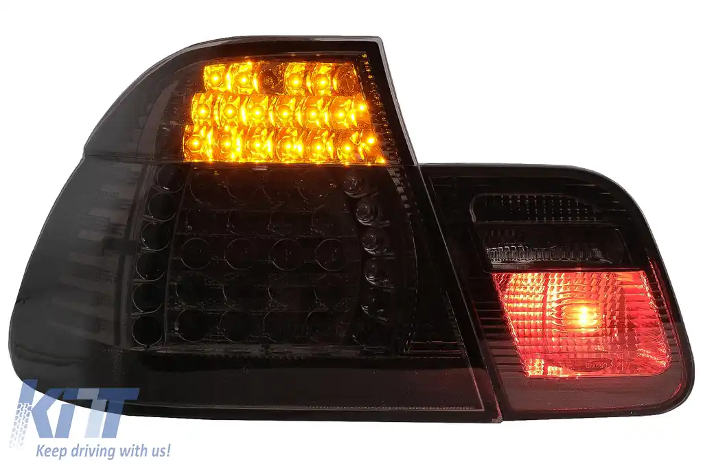 Stopuri LED compatibil cu BMW Seria 3 E46 Limuzina 4 Usi (09.2001-03.2005) Fumuriu-image-6089644